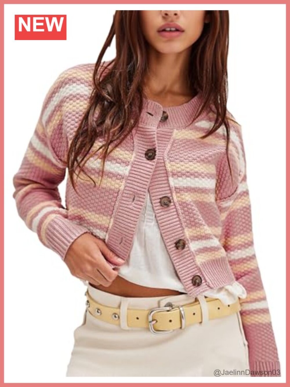 Cropped Button Front Cardigan Sweater for Women Long Sleeve